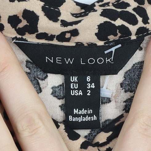 New Look Women's Multicoloured Animal Print Blouse Size 6