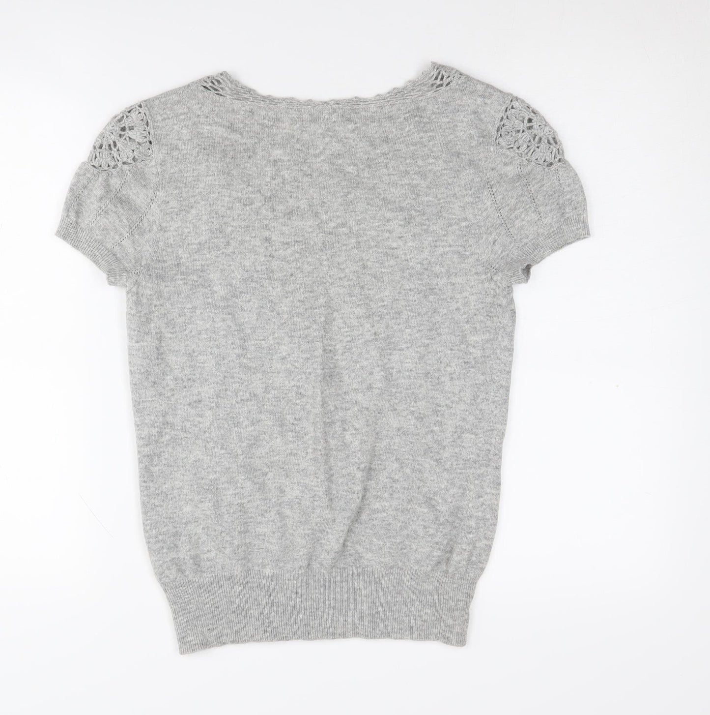 Rocha John Rocha Women's Grey V-Neck Jumper Size 10