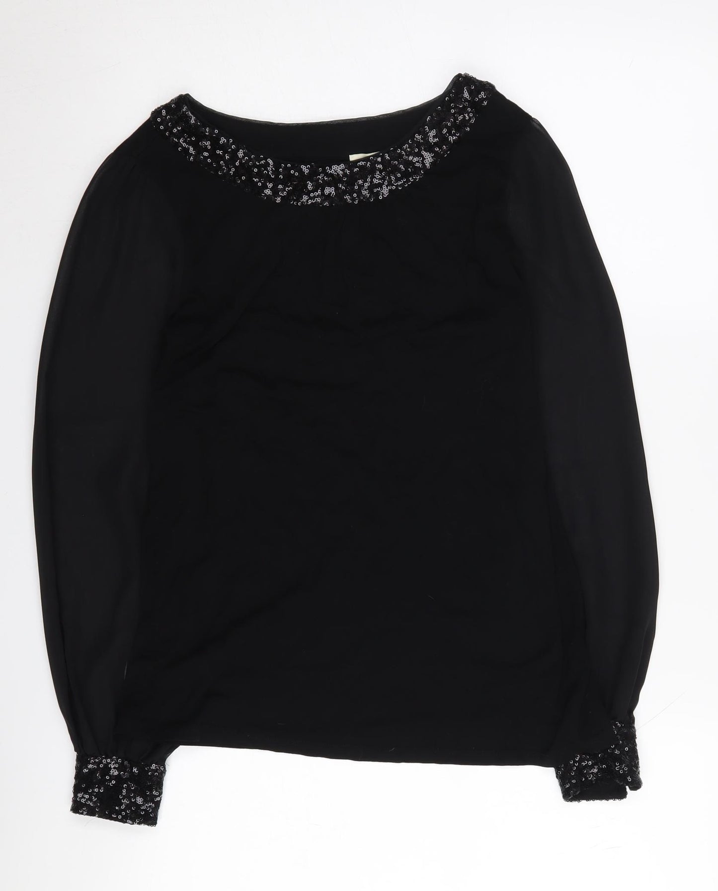 Oasis Women's Black Sequin Blouse, Size S