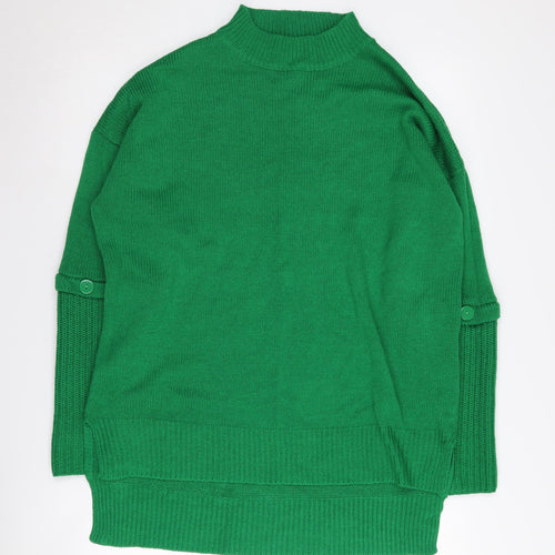 JDWILLIAMS Women's Green Mock Neck Acrylic Jumper - S