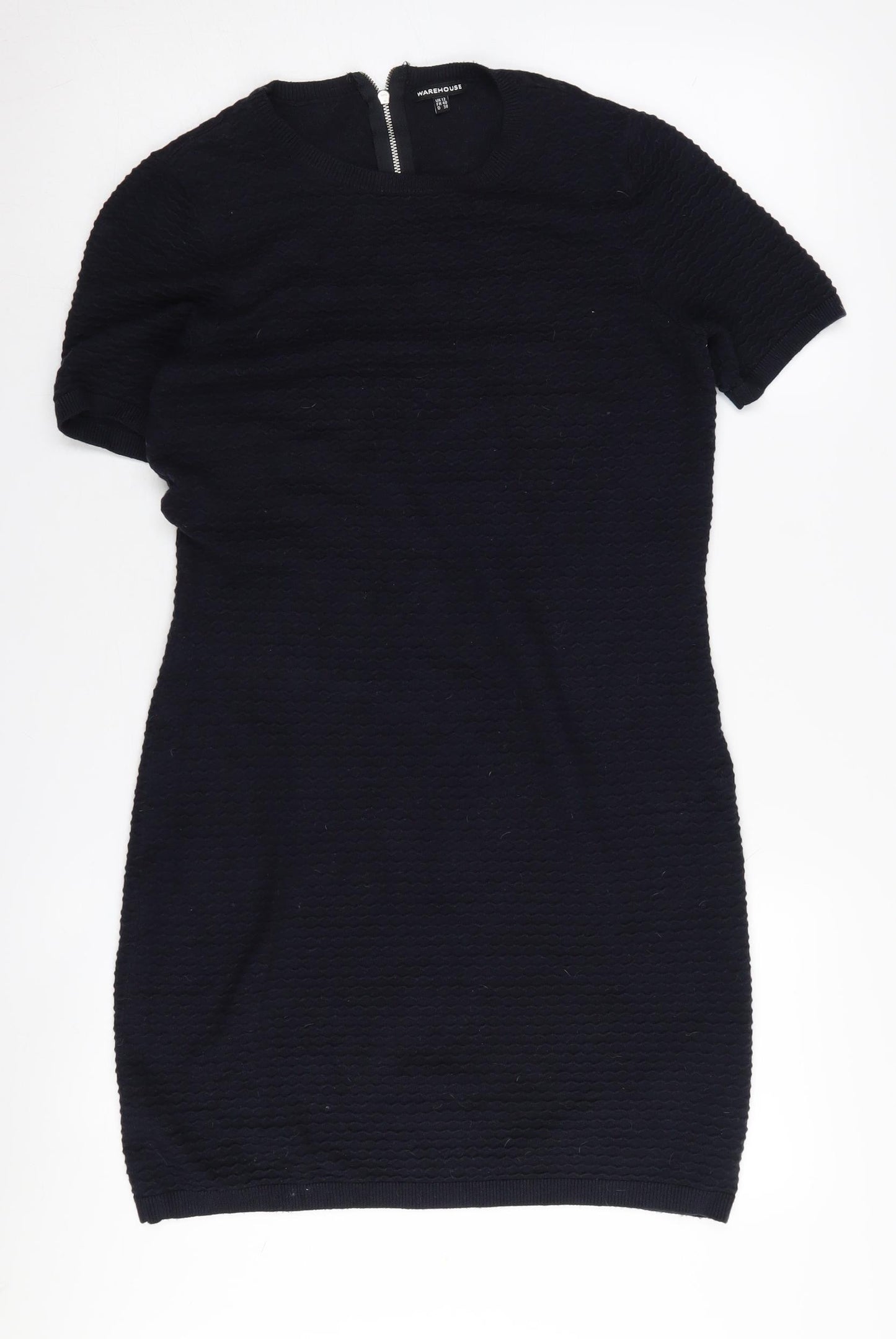 Warehouse Women's Black Knit Dress UK 12