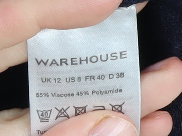 Warehouse Women's Black Knit Dress UK 12