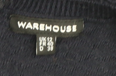 Warehouse Women's Black Knit Dress UK 12