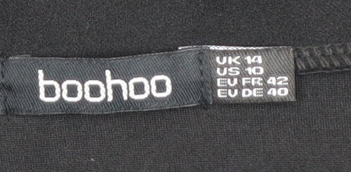 Boohoo Women's Black Polka Dot Bodysuit Size 14