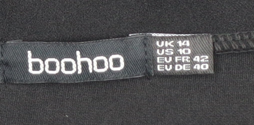 Boohoo Women's Black Polka Dot Bodysuit Size 14