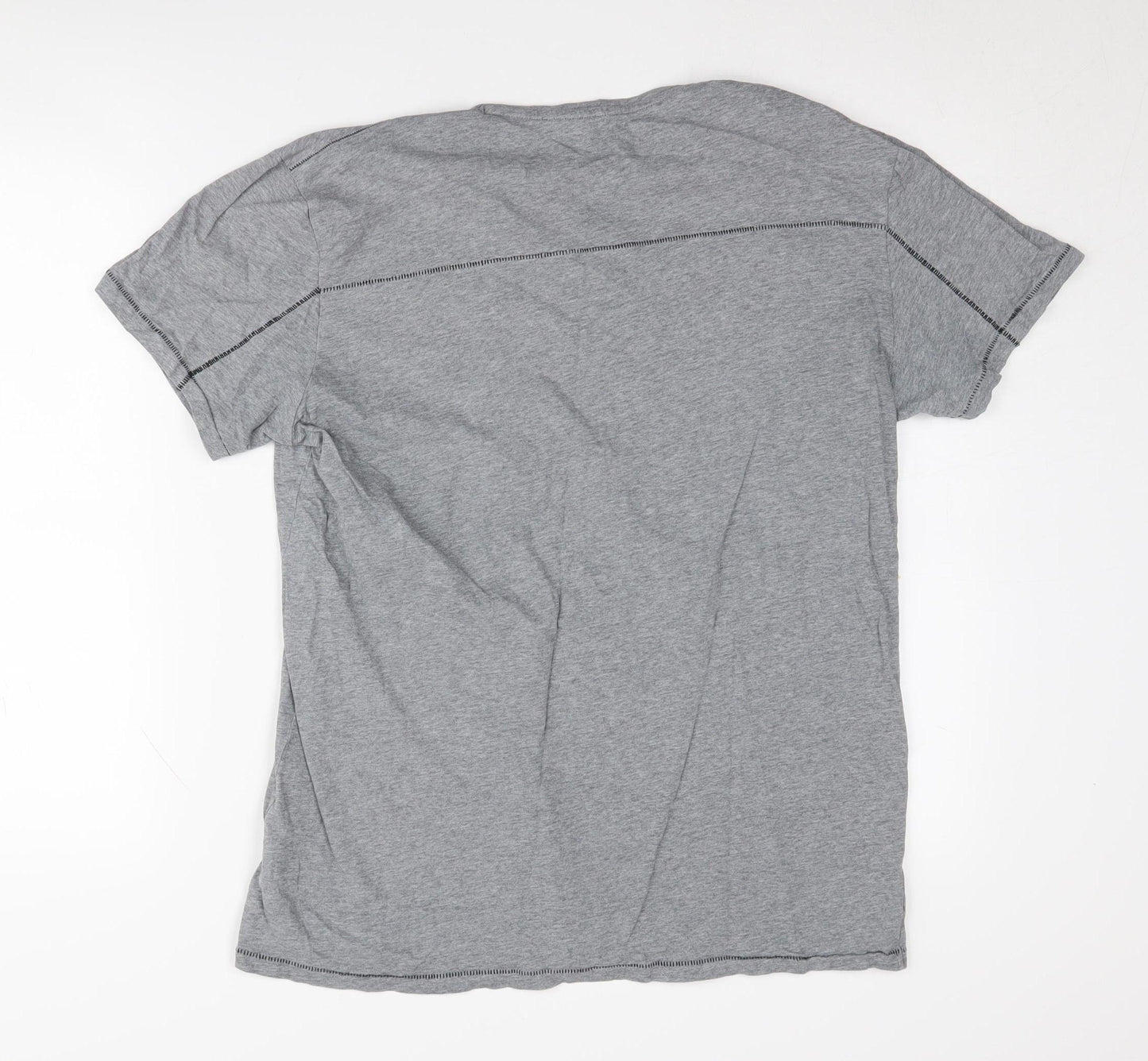 Firetrap Men's Grey Skull Graphic Print T-Shirt L