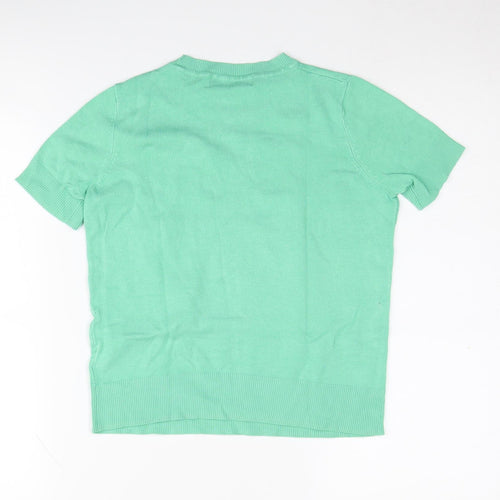 Marks and Spencer Women's Green Crew Neck Jumper Size 8