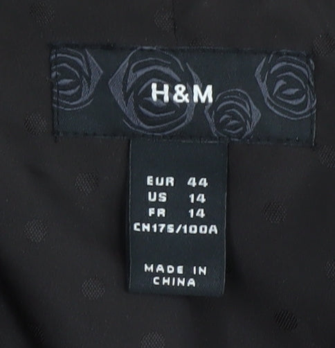 H&M Women Brown Linen Blazer Size 16 Regular Fit