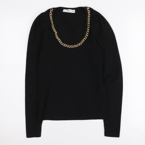 MNG Women's Black XS Long Sleeve Knit Top