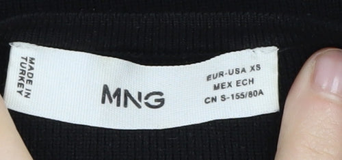 MNG Women's Black XS Long Sleeve Knit Top