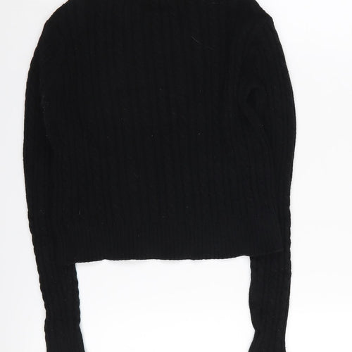 Pull & Bear Womens Black XS Cable-Knit Pullover Jumper