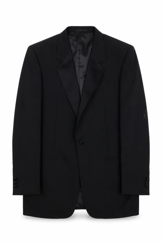 Front view of FH Men's Black, size 42, Blazer Jacket - Wool Blend - Excellent
