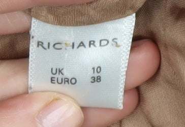 Richards Women's Brown Long Pea Coat UK 10 Fur Collar