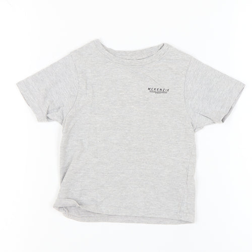 McKenzie Boys Grey Cotton T-Shirt, 5-6 Years, Casual Crew Neck