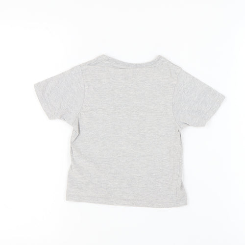 McKenzie Boys Grey Cotton T-Shirt, 5-6 Years, Casual Crew Neck