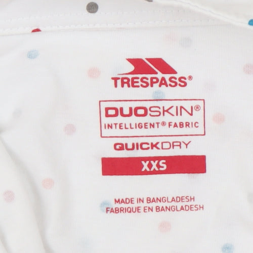 Trespass Women's White Polka Dot Jersey, 2XS, Casual
