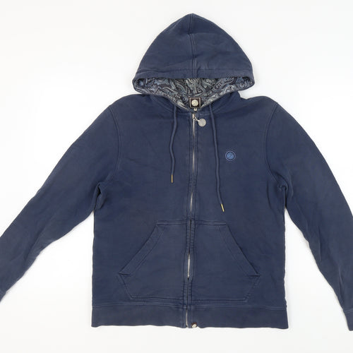 Pretty Green Blue Hoodie Unisex Adults M Full Zip