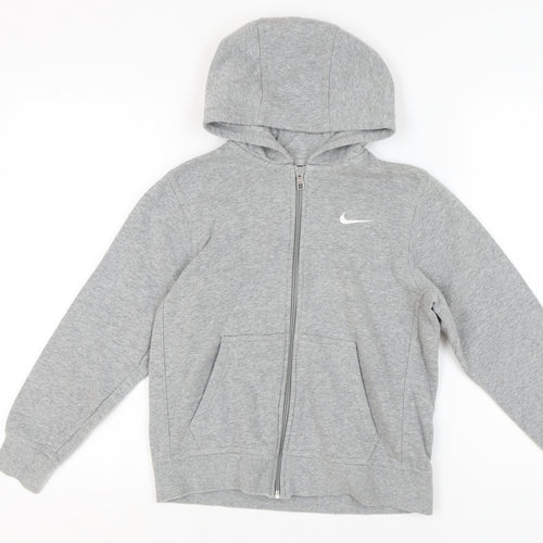 Nike Boys Full Zip Grey Hoodie Size M