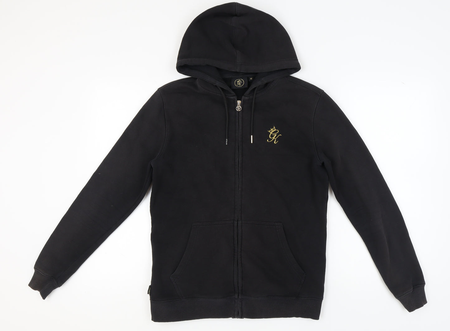 GR King Men's Black Full Zip Hooded Logo Hoodie