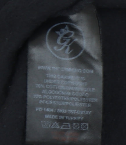 GR King Men's Black Full Zip Hooded Logo Hoodie