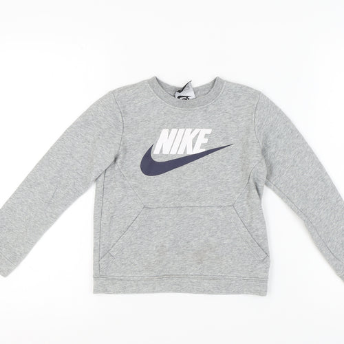 Nike Boys Grey Logo Sweatshirt 6-7 Years Pullover