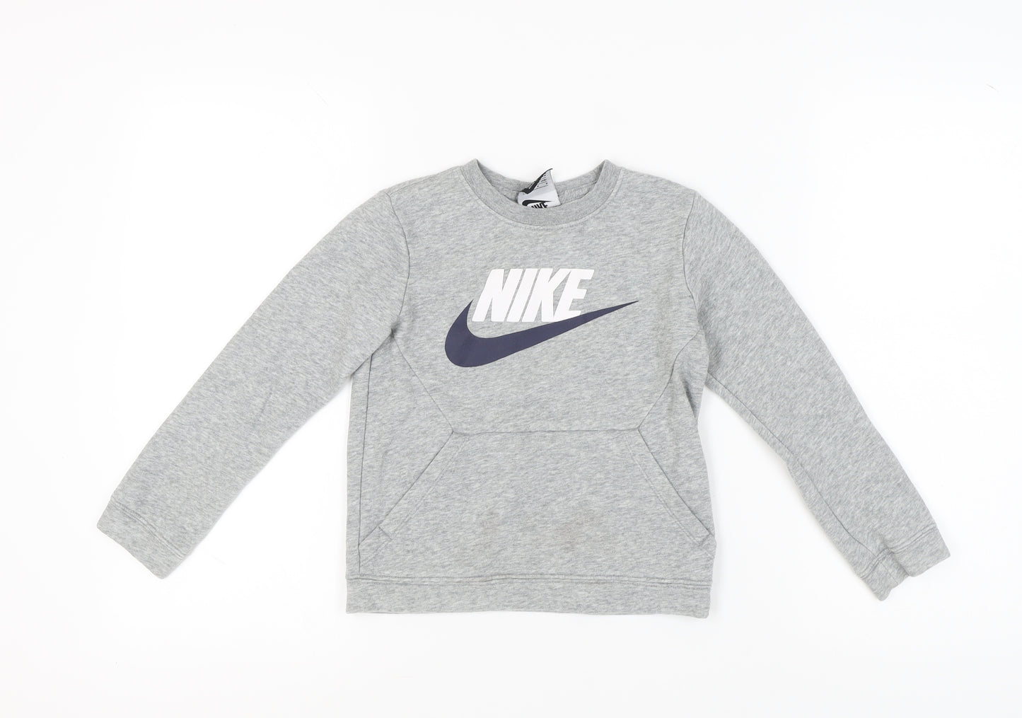 Nike Boys Grey Logo Sweatshirt 6-7 Years Pullover
