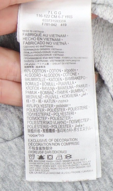 Nike Boys Grey Logo Sweatshirt 6-7 Years Pullover