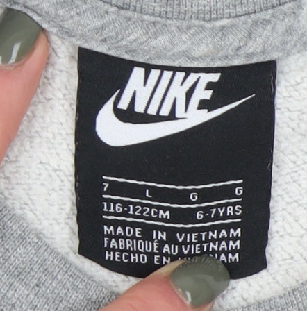 Nike Boys Grey Logo Sweatshirt 6-7 Years Pullover