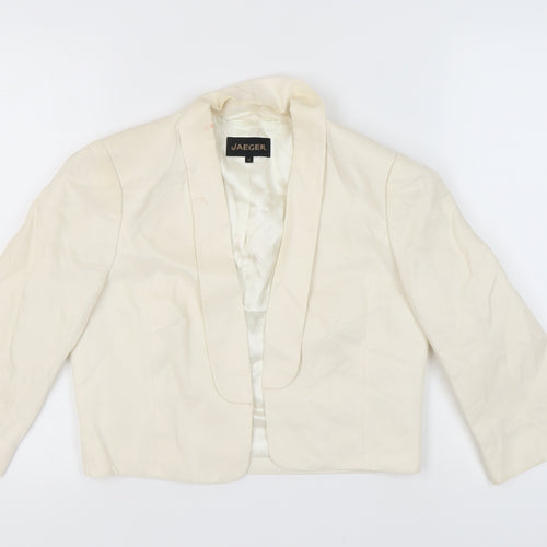 Jaeger Women's Ivory Cropped Suit Jacket Size 12
