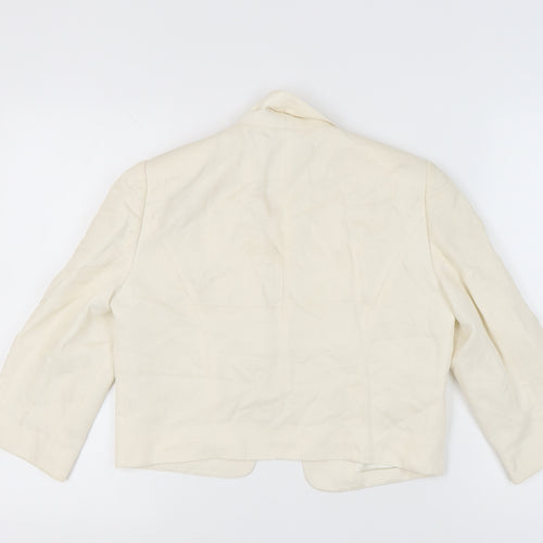 Jaeger Women's Ivory Cropped Suit Jacket Size 12