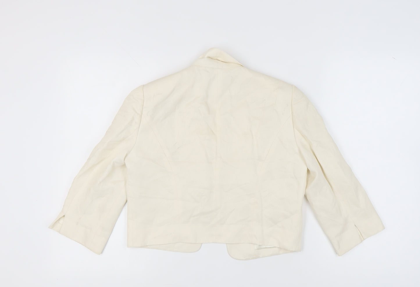Jaeger Women's Ivory Cropped Suit Jacket Size 12