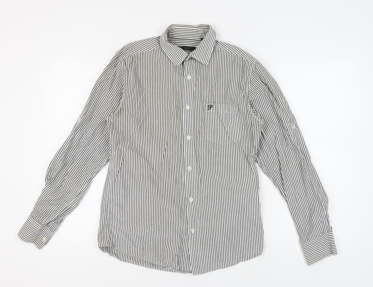 Jack & Jones Men's Striped Shirt, Medium, Casual, Grey