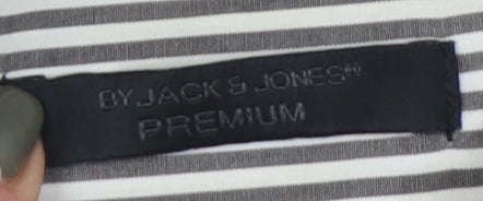 Jack & Jones Men's Striped Shirt, Medium, Casual, Grey