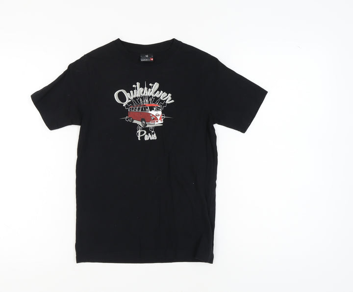 Quiksilver Boys Black Graphic T-Shirt 9-10 Years