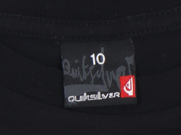 Quiksilver Boys Black Graphic T-Shirt 9-10 Years