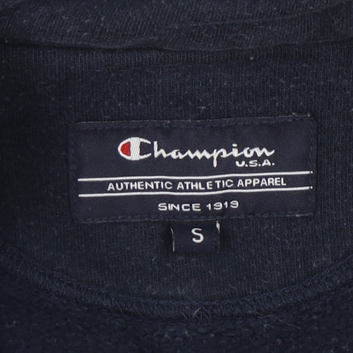 Champion Unisex Blue Fleece Sweatshirt Size S Full Zip