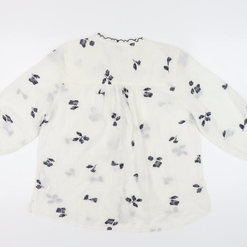 Whistles Women's White Floral Embroidered Blouse