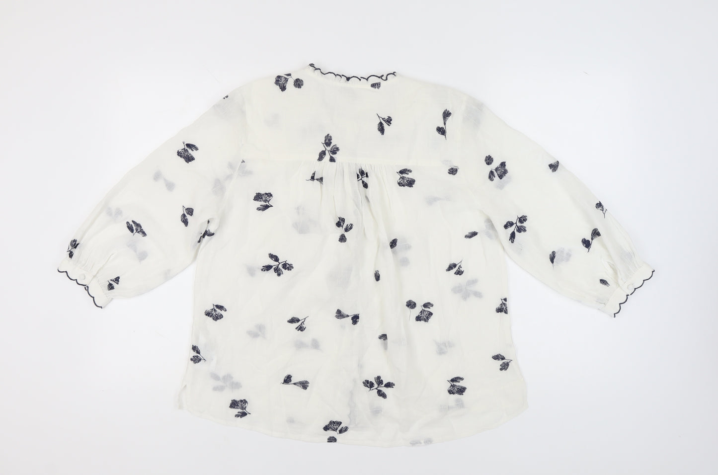 Whistles Women's White Floral Embroidered Blouse