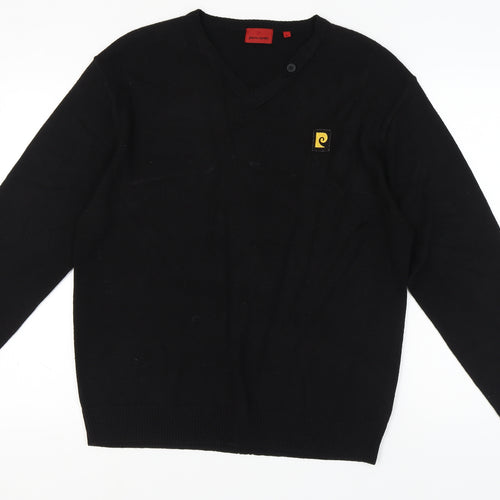 Pierre Cardin Men's Black V-Neck Pullover Jumper, Size L