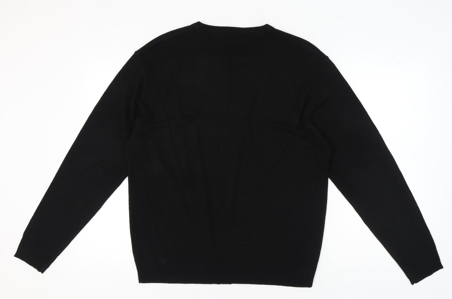 Pierre Cardin Men's Black V-Neck Pullover Jumper, Size L