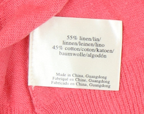 Laura Ashley Women's Pink V-Neck Pullover Jumper