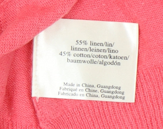 Laura Ashley Women's Pink V-Neck Pullover Jumper