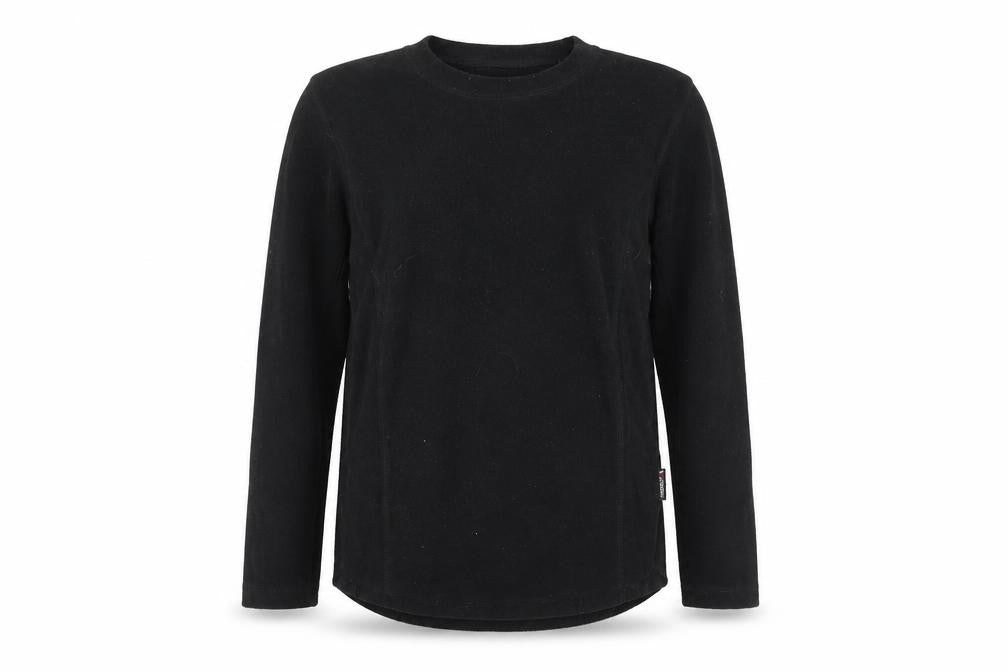 Front view of Trespass boys’' black fleece sweatshirt m - winter activewear