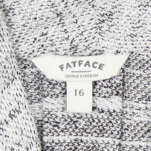 FatFace Women's Grey Cardigan 3/4 Sleeve Size 16