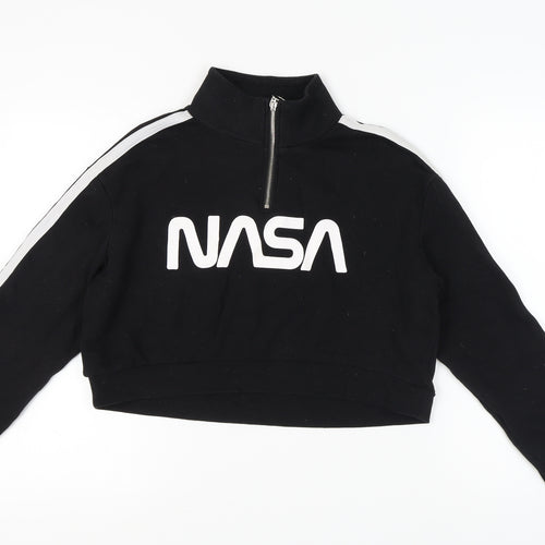 H&M Women's Black NASA Henley Sweatshirt S