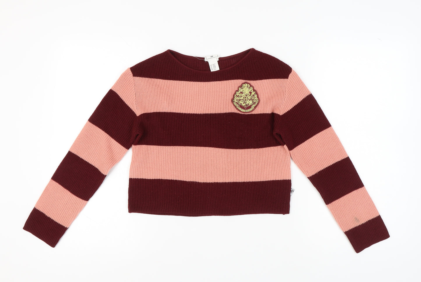 H&M Girls Harry Potter Striped Pullover Jumper Size 10-12