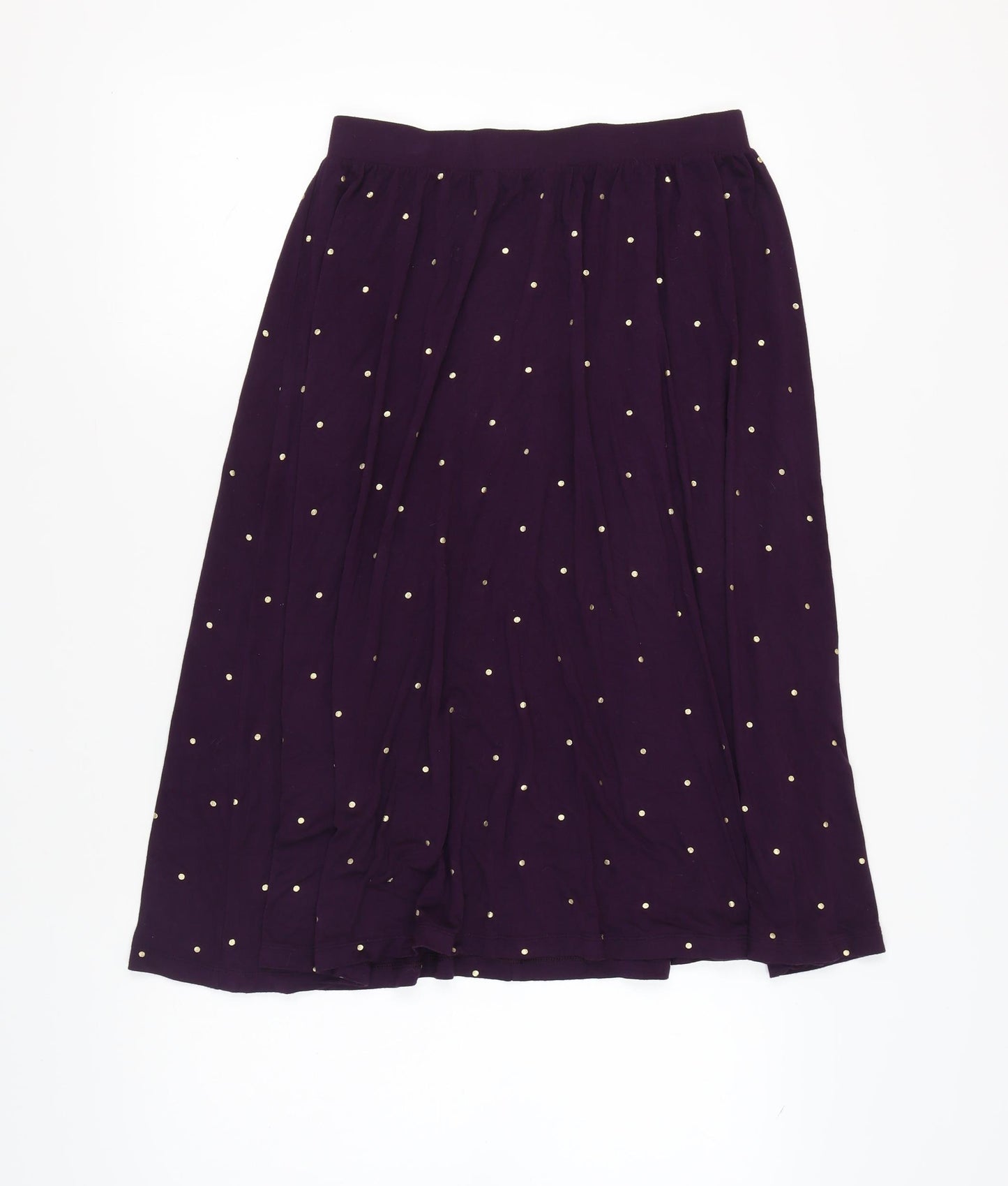 White Stuff Women's Purple Polka Dot Midi Skirt Size 10