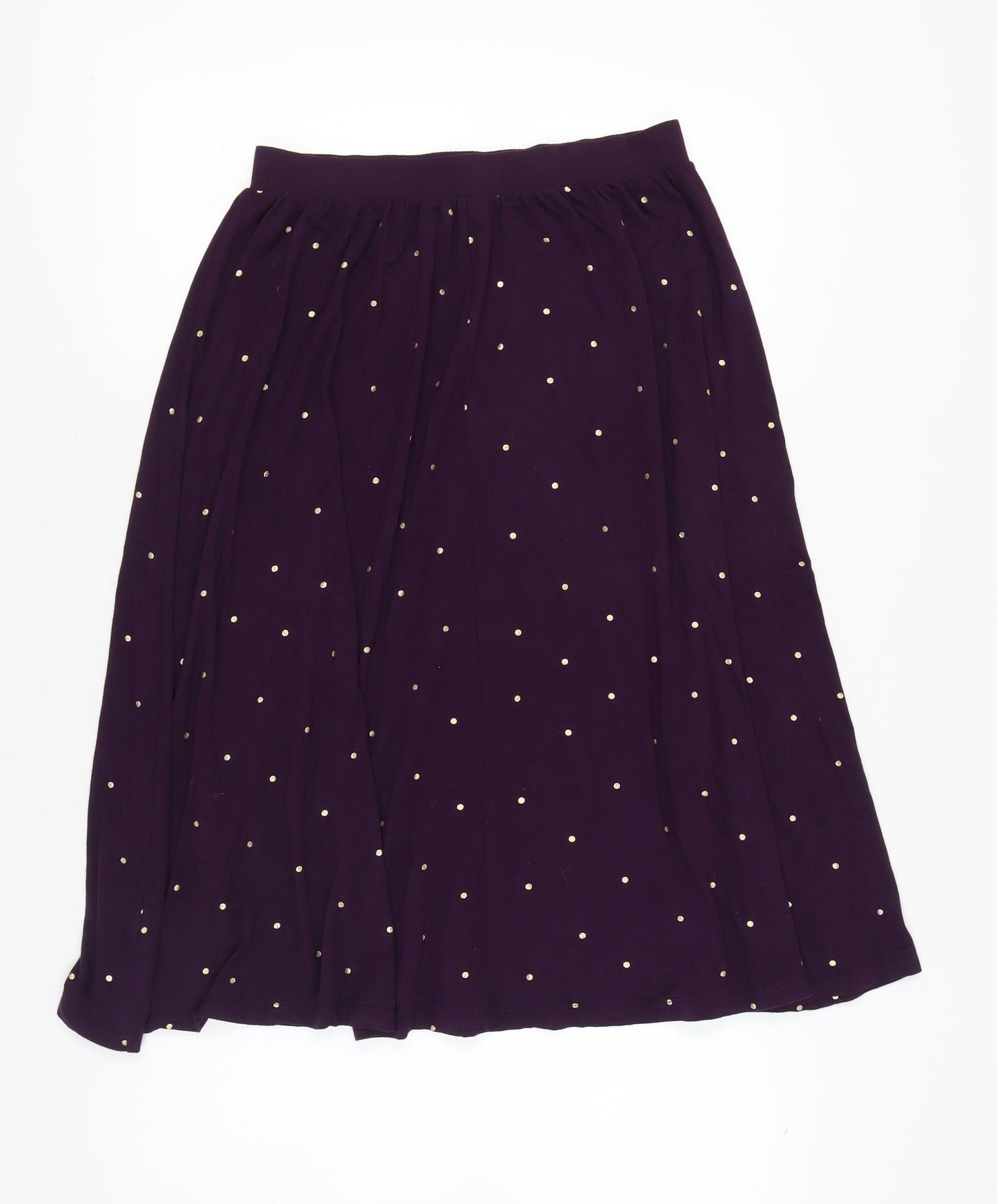 White Stuff Women's Purple Polka Dot Midi Skirt Size 10
