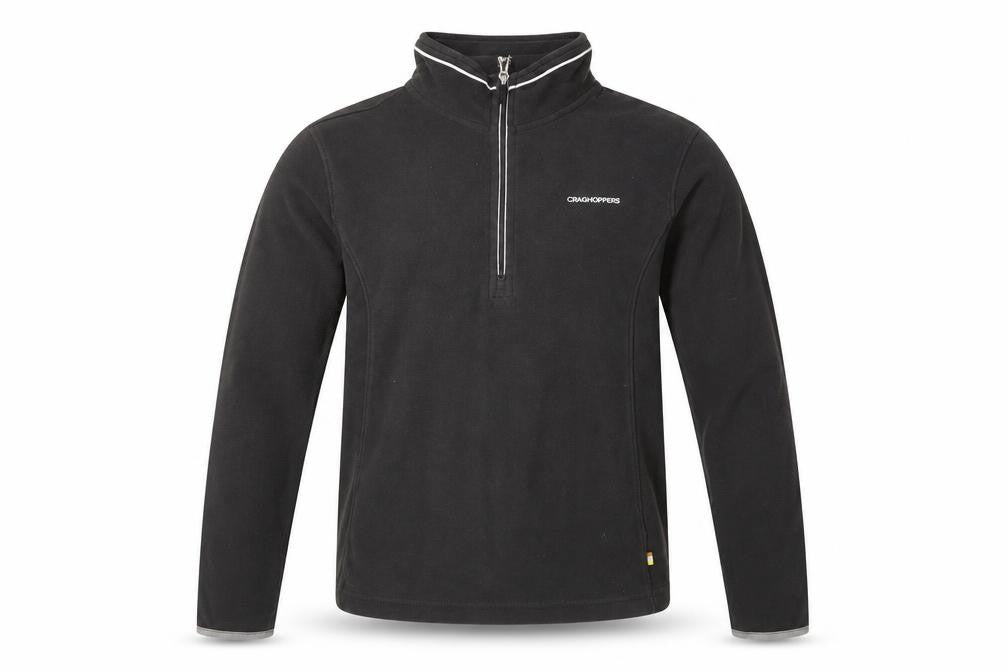 Front view of Craghoppers Men's Black 1/2 Zip Fleece Sweatshirt S