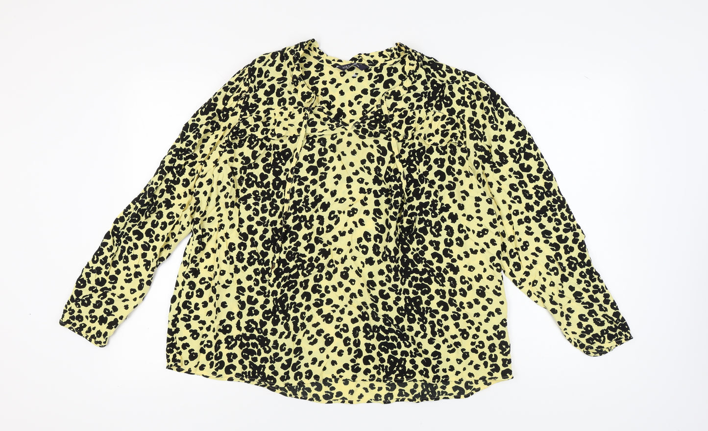 Marks and Spencer Women's Yellow Leopard Print Top